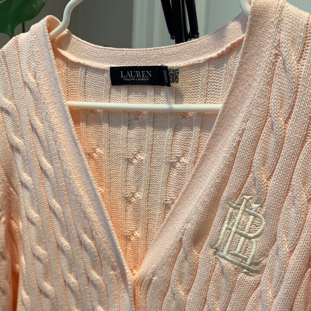 Polo by Ralph Lauren Soft Pink Cable Knit Cardigan - Picture 2 of 7
